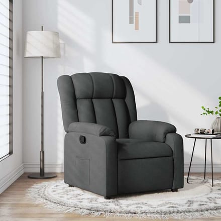 vidaXL Fauteuil verstelbaar stof donkergrijs