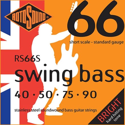 Rotosound RS66S Bassnaren Set Stainless Steel Roundwound Short Scale (040-090)