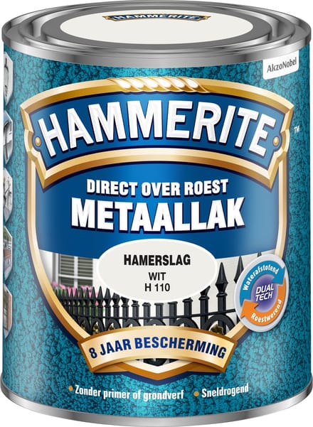 Hammerite - Metaallak Hamerslag - Wit - 750 Ml