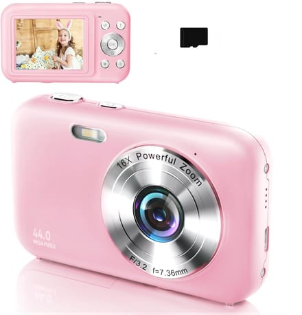 Digitale camera 1080P 44MP 16x zoom 2,4-inch scherm, 32GB kaart