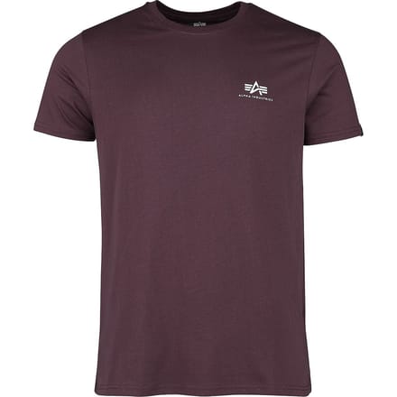 Alpha Industries T-shirt - Basic T Small Logo - S tot XXL - voor Mannen - kastanjebruin