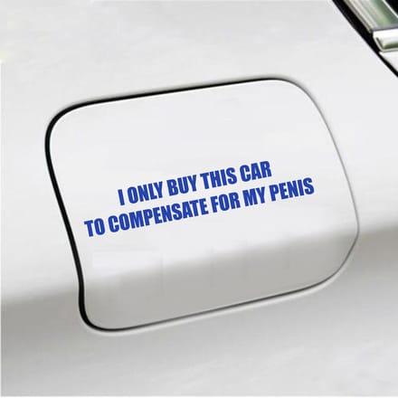 Bumpersticker - I Only Buy This Car - 3,5 X 19,6 - Blauw