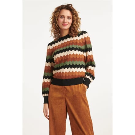 Smashed Lemon 23595 retro grafische gebreide top |