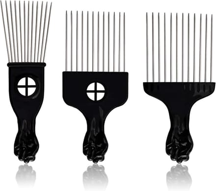*** Set Afro Kam - Kapperskam - Styling Tool - Afro Comb - Afro Pick - 3 Maten - 3 Soorten - Professionele Accessoire van Heble® ***