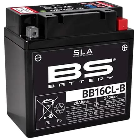 Fabrieksgeactiveerde motorfietsaccu BS Battery BB16CL-B