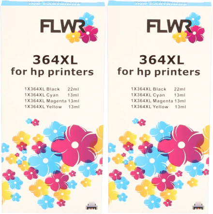 FLWR - Cartridges / HP (2X) 364XL Multipack / zwart en kleur / Geschikt voor HP