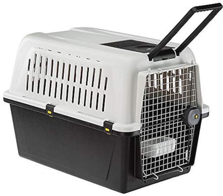 Transportbox voor middelgrote tot grote honden met voerbak en accessoires