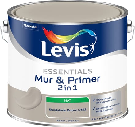 Levis - Essentials Mur & Primer - Sandstone Brown - 2,5 L