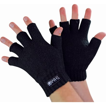 THMO - Thermische winterhandschoenen zonder vingers voor kinderen - Zwart
