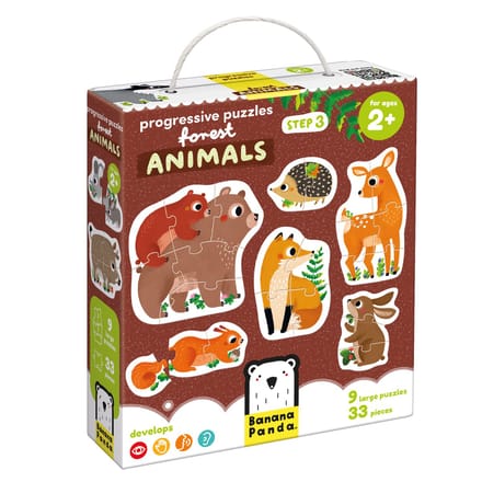 Banana Panda Stap voor stap puzzel bosdieren 2+.