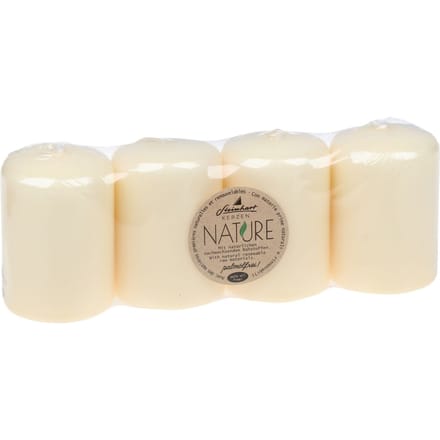 Stompkaarsen "Nature", 4‑pack - Créme