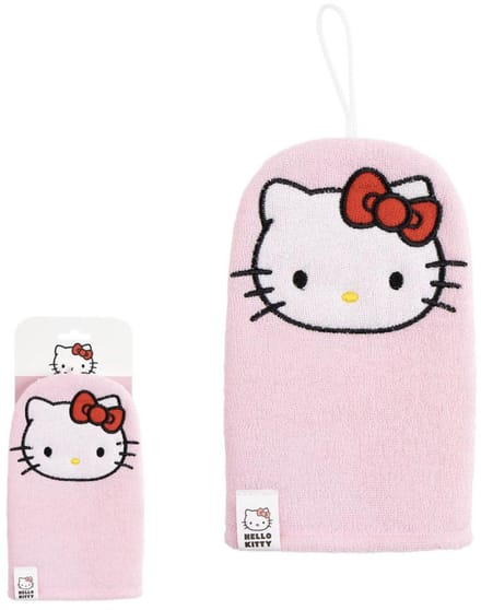 Hello Kitty washandje, badhandschoen met ophanglus