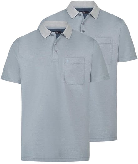 RAGMAN Heren poloshirt 2 pack Basic