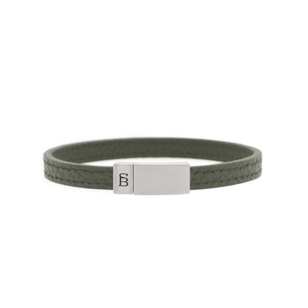 STEEL & BARNETT - Leren Armband Heren - Grady - Grijs - Maat S