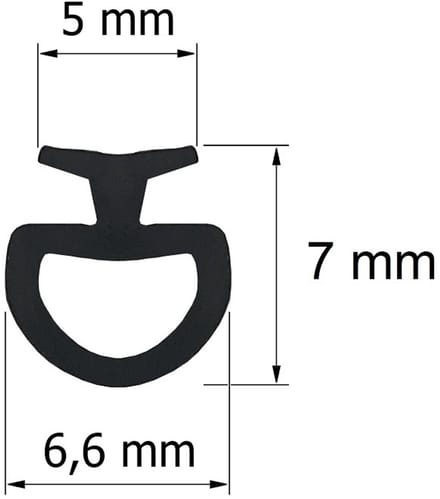 Onderrubber onderlijst mini-E
