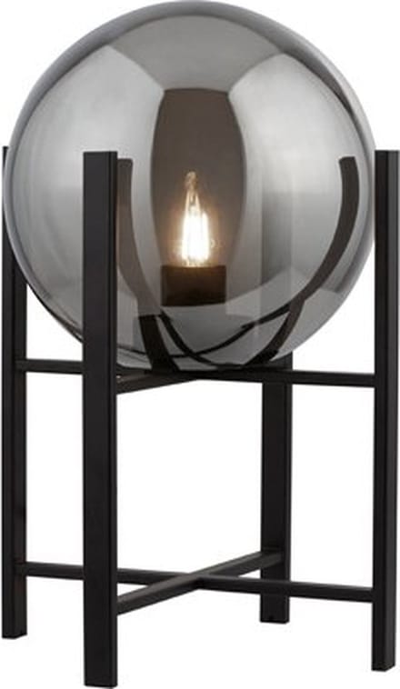 Oldham Tafellamp mat zwart met smoke glas - Modern - Searchlight