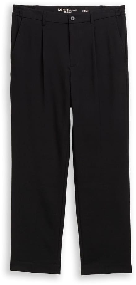 Tom Tailor Denim - TTLoose chino broek met strijkvouw - Maat 30/34 - Black