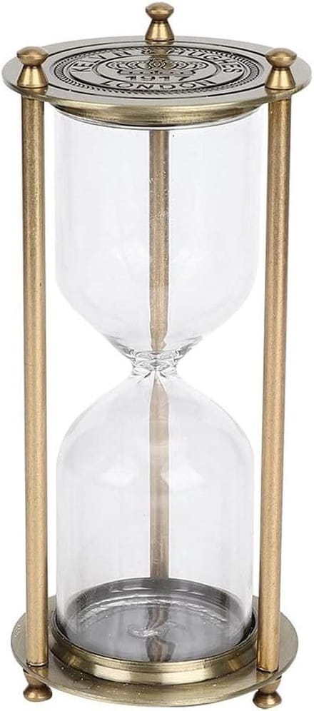 Zandloper Timer - Zandloper Klok - Tijd Management - Transparant Glas - 21 Centimeter - Goud