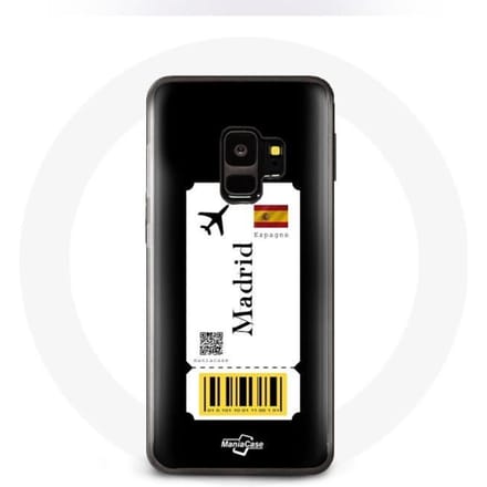 Coque pour Samsung Galaxy S9 Billet d'avion Madrid Espagne