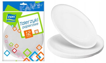 Ravi - Ronde Papieren Bordjes - 18 cm - 12 stuks - Wit - Grill