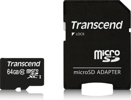 Transcend Premium microSDXC-kaart Industrial 64 GB Class 10, UHS-I Incl. SD-adapter