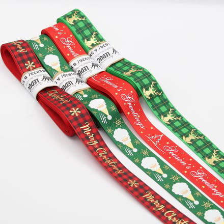 Lot van 4 x 5 meter linten thema Kerstmis en Eindejaar ***prima kwaliteit*** (20 meter)