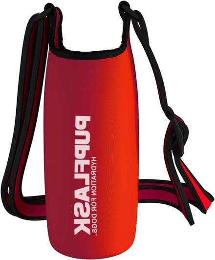 Fles Houder - Draaghoes Drinkfles - Hond Uitlaten - Verstelbare Band - 40 OZ - Rood