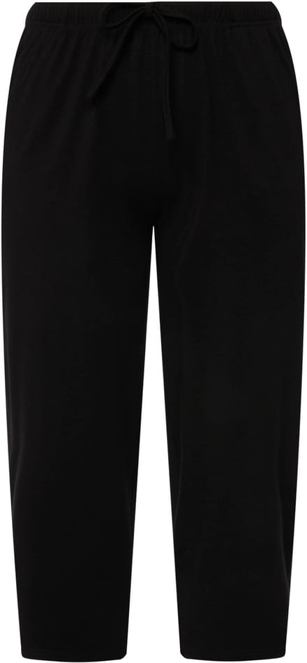 Ulla Popken - Dames - 7/8-broek slim fit elastische tailleband - Klassiek zwart - Maat 42+