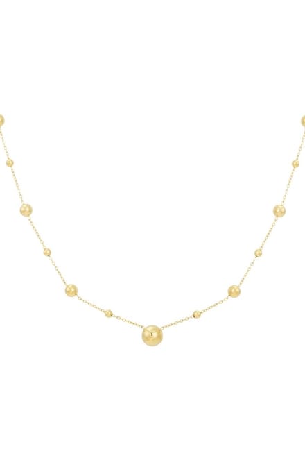 Ketting - Yehwang - Goud - Bolletjes - Statement ketting - Stainless steel - Sieraden