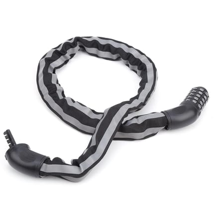 Antivol de vélo à code Cadenas à câble pour vélo Sans clé Cinq mots de passe Réfléchissant Noir gray