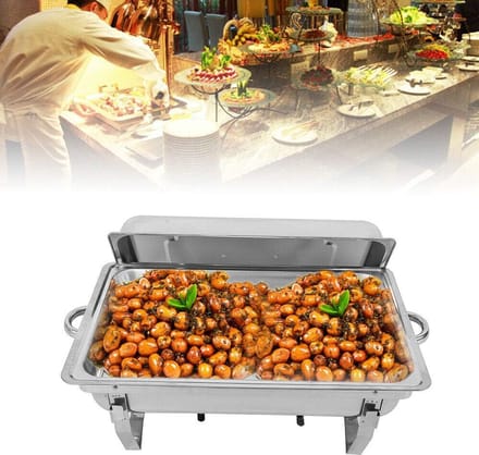 Warmhoudbak - Buffet warmer - Catering Feesten - Klapframe Design - 9 Liter Inhoud - Zilverkleurig