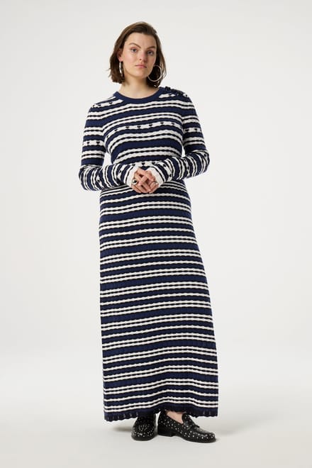 Fabienne Chapot Banda Dress Multi Stripe Maat: M | Maxi Jurken Outlet | Dames | Wit