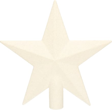 Decoris kerstboom piek - ster vorm - wit - glitter - 19 cm - kunststof - kerstpiek