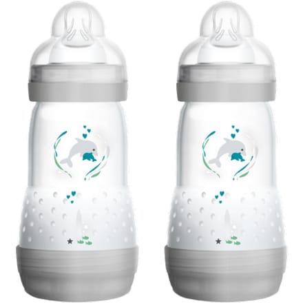 MAM Antikoliek Grijze Babyfles 260ml - 2 stuks