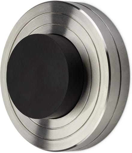 Deurstopper - Vloerstopper Muurstopper - Bescherming deur wand - Massief roestvrij staal - 60 mm diameter - Zwart