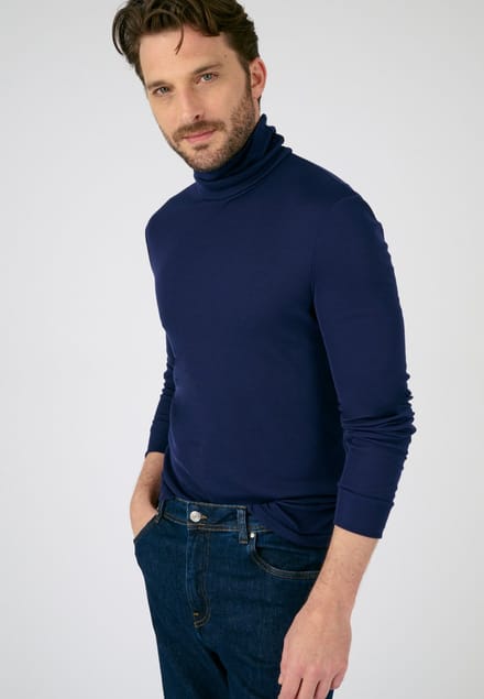 Damart - Thermolactyl ondershirt met col - Heren - Blauw - (86-93) S