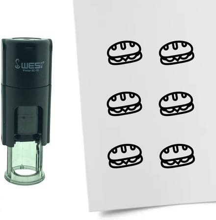 CombiCraft Stempel Broodje 10mm rond - zwarte inkt