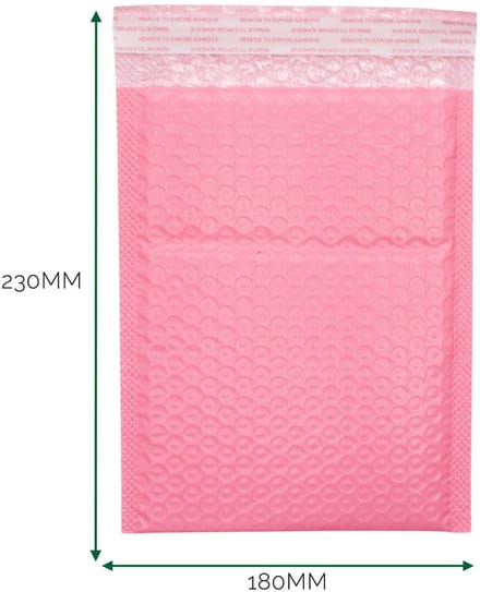 Pink Poly Bubble Envelope (180x230+40mm)