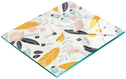 Multifunctioneel decoratief glazen bord met plantenprint 60x52 cm
