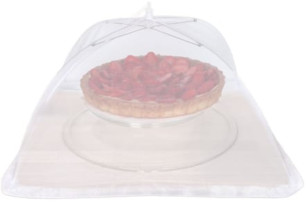 Lunace Vliegenkap/voedselkap tegen insecten - wit - D50 x H30 cm - opvouwbaar - paraplu