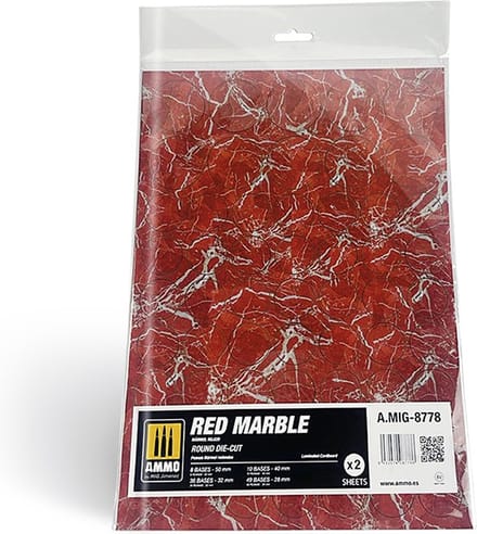 AMMO by Mig Jimenez Modelbouwdecoratie - MIG 8778 Marble Red - Round Die-cut Wargames - 2pcs Accessoires set