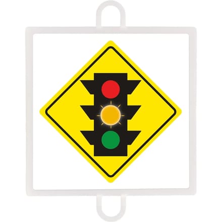 Waarschuwingsbord nr. 2 (oranje verkeerslicht)