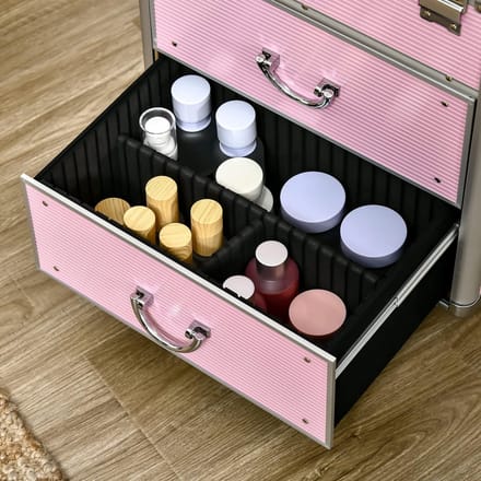 Professionele Make-up Koffer Trolley met Telescopische Handgreep en Wielen