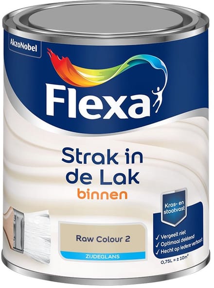 Flexa - Strak In De Lak Binnenlak Zijdeglans - Raw Colour 2 - Mengverf - 750 Ml
