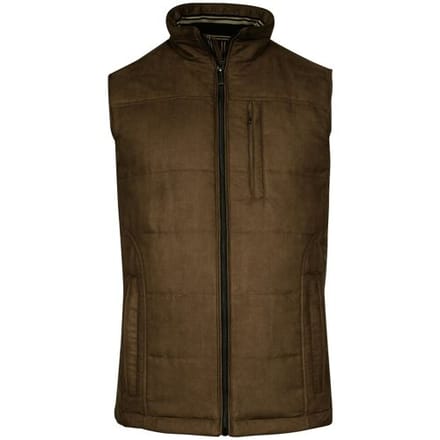 Baileys Body-Warmer Allover Subtle Patterned Suedine Fabric Donker Zand / male