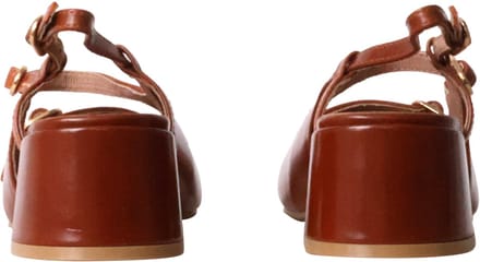 Leren pumps met hak 'Angeline'