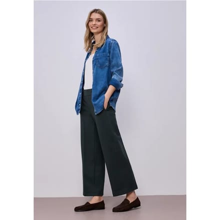 Wide Legs broek met knoopdetail