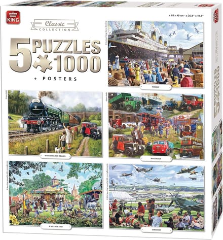 Legpuzzels 5 Pack - Puzzel Sets - Ontspanning Thuis - 5x 1000 Stukjes - 68 x 49 cm