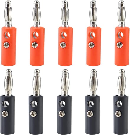 10 stuks 4 mm banaanstekker Jack zwart en rood