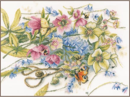 Lanarte - Telpakket kit - Helleborus en vlinders - PN-0186136